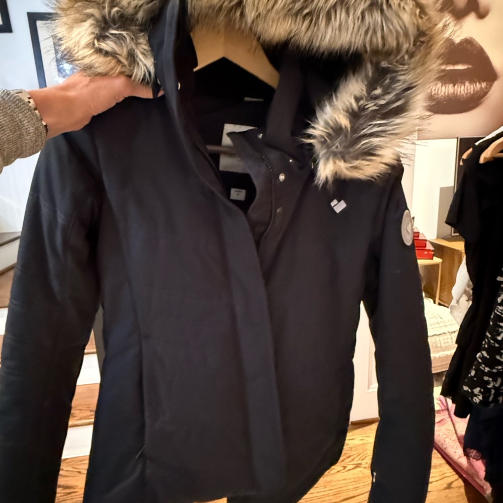 Obermeyer Black Ski Jacket with Fur Trim